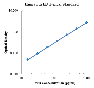Human TrkB/NTRK2 ELISA Kit (人原肌球蛋白激酶受体B ELISA试剂盒) - 标准曲线