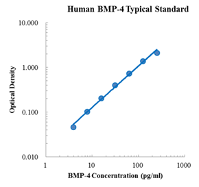 Human BMP-4 ELISA Kit (人骨形态发生蛋白4 (BMP-6) ELISA试剂盒) - 标准曲线