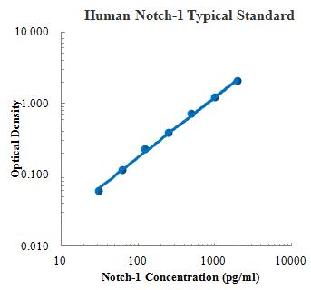 Human Notch-1 ELISA Kit (人Notch-1蛋白 ELISA试剂盒) - 标准曲线