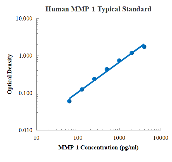 Human MMP-1 ELISA Kit (人基质金属蛋白酶1 ELISA试剂盒) - 标准曲线